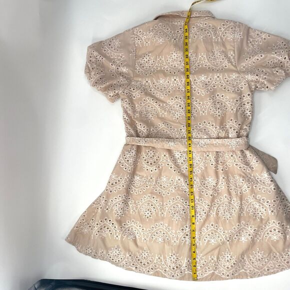 NWT Sam Edelman Embroidered Eyelet Lace Mini Dress Puff Sleeve Size 16 READ! - Picture 11 of 13